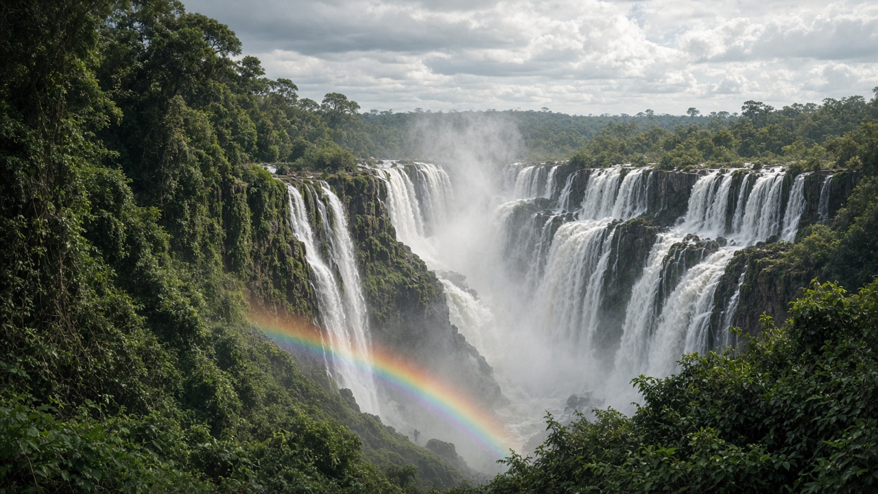 Iguazú Falls on the Argentina–Brazil border