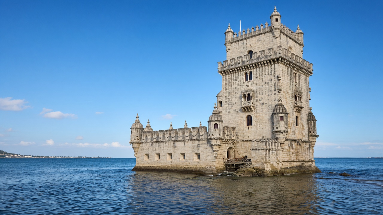 Belém Tower on the Tagus River in Lisbon, Portugal
